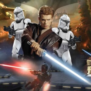 Posters Fototapeta Star Wars Attack Clones Anakin Skywalker 368x254 cm - 115g/m2 Paper - Posters